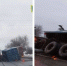 Дыра в асфальте: дорожное покрытие провалилось под контейнеровозом в Новосибирске - Om1.Ru