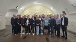 Слушатели 59-го потока Центра политической учебы ЦК КПРФ возложили цветы к воссозданному барельефу с товарищем Сталиным на станции "Таганская"