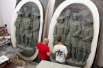 Барельефы для скульптуры шара на площади Бухгольца готовятся к отливке в бронзе